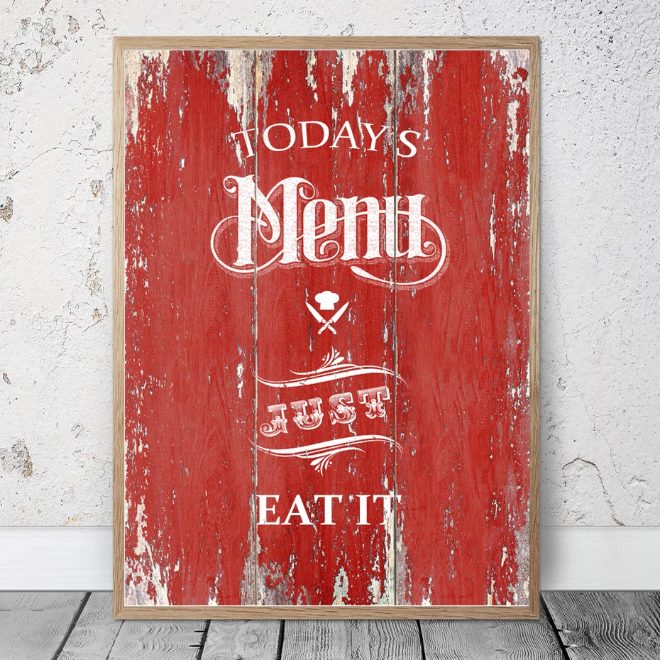 Vintage Kitchen Today Menu Wall Decor Wall Art Canvas Paintings DIY Photo Framed Prints Posters Pictures Frame Home Decoration  (2)