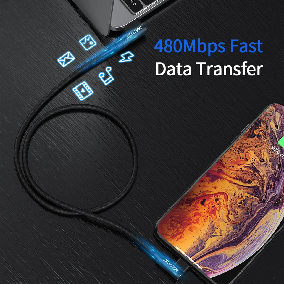 MANTIS USB Type C Cable For Samsung Huawei Xiaomi Oneplus Redmi Fast Charging USB Data Cable Android Mobile Phone Charger Cord 5