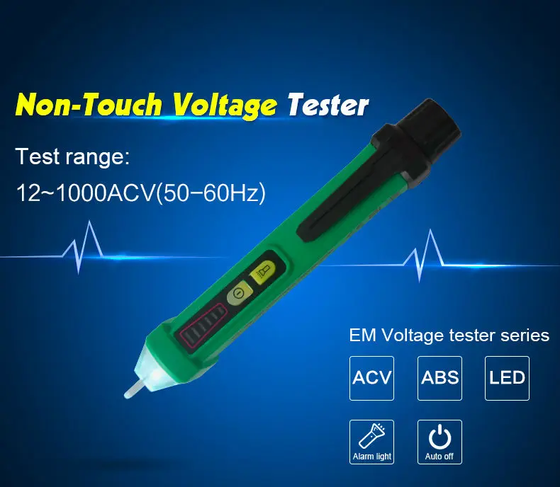 ELECALL многофункциональный детектор тестер acvolt сенсор Бесконтактный индукционный Электрический ручка светодиодный дисплей 12-1000 в