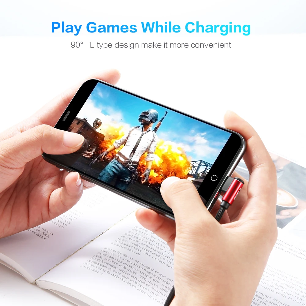 FLOVEME المصغّر usb كابل ل Xiaomi Redmi 4X Note4 2.4A سريع شحن 1 متر L شكل كابل شاحن الهاتف المحمول لسامسونج S7 هواوي