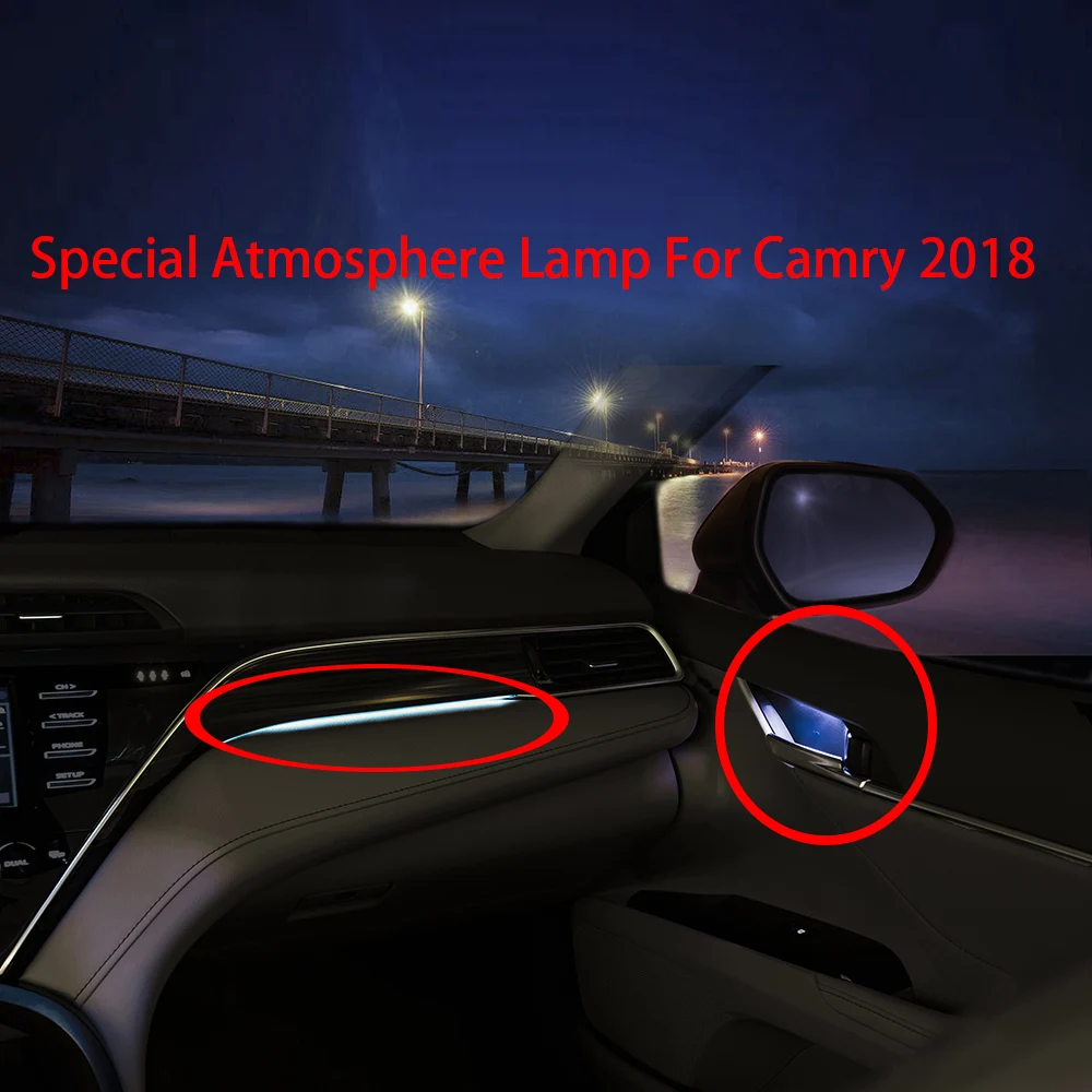 Для Toyota Camry 2018 декоративная дверная лампа светодиодный свет синий цвет