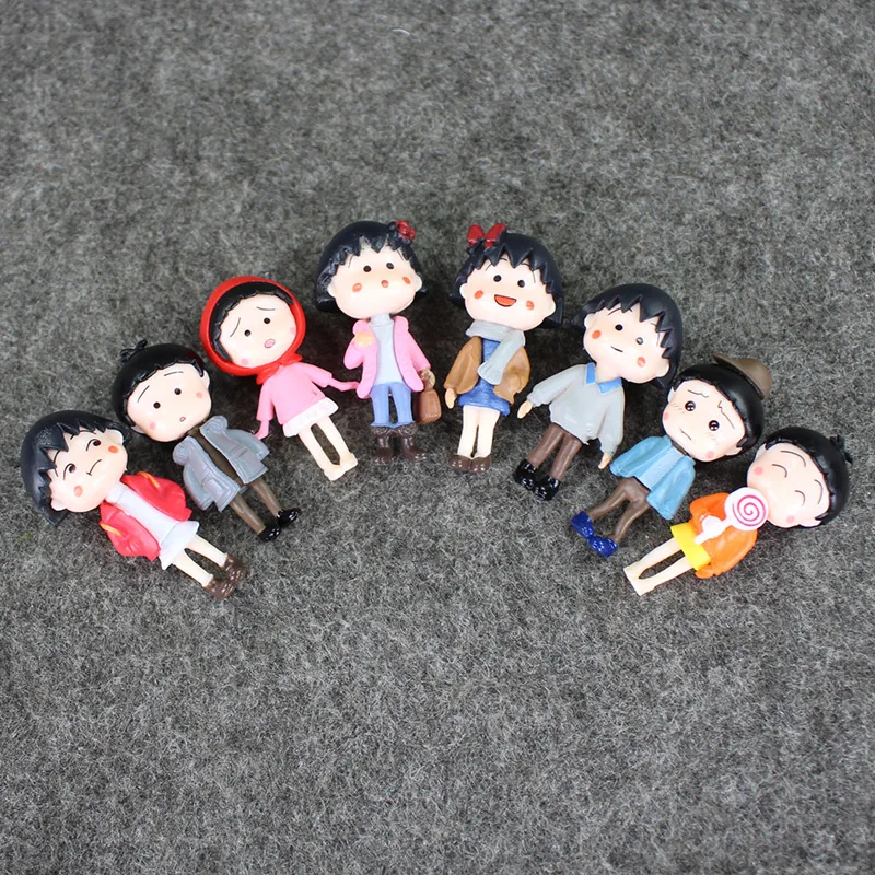 8 шт./лот 4 5 см Chibi Maruko Chan/сувенир смола мультфильм миниатюрные Фигурки игрушки для
