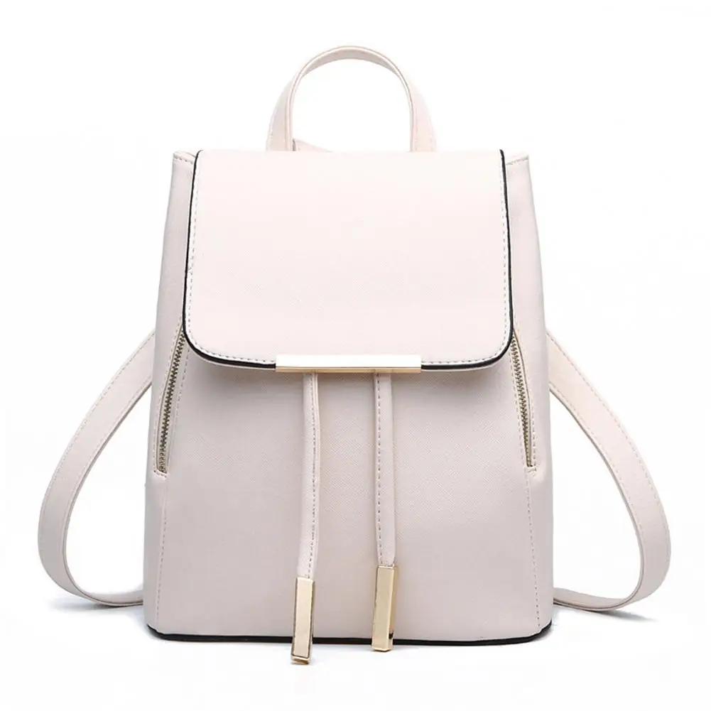 

Yfashion Women Backpack Fashion Girls Leather Backpack Solid Color Teenage School bag Mochila High Quality Rucksack