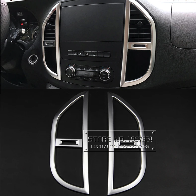 

DEE Car ABS Accessories for Mercedes-Benz VITO 2016 Interior Center Console Middle Air Outlet Panel Trim Strip Chrome Plate