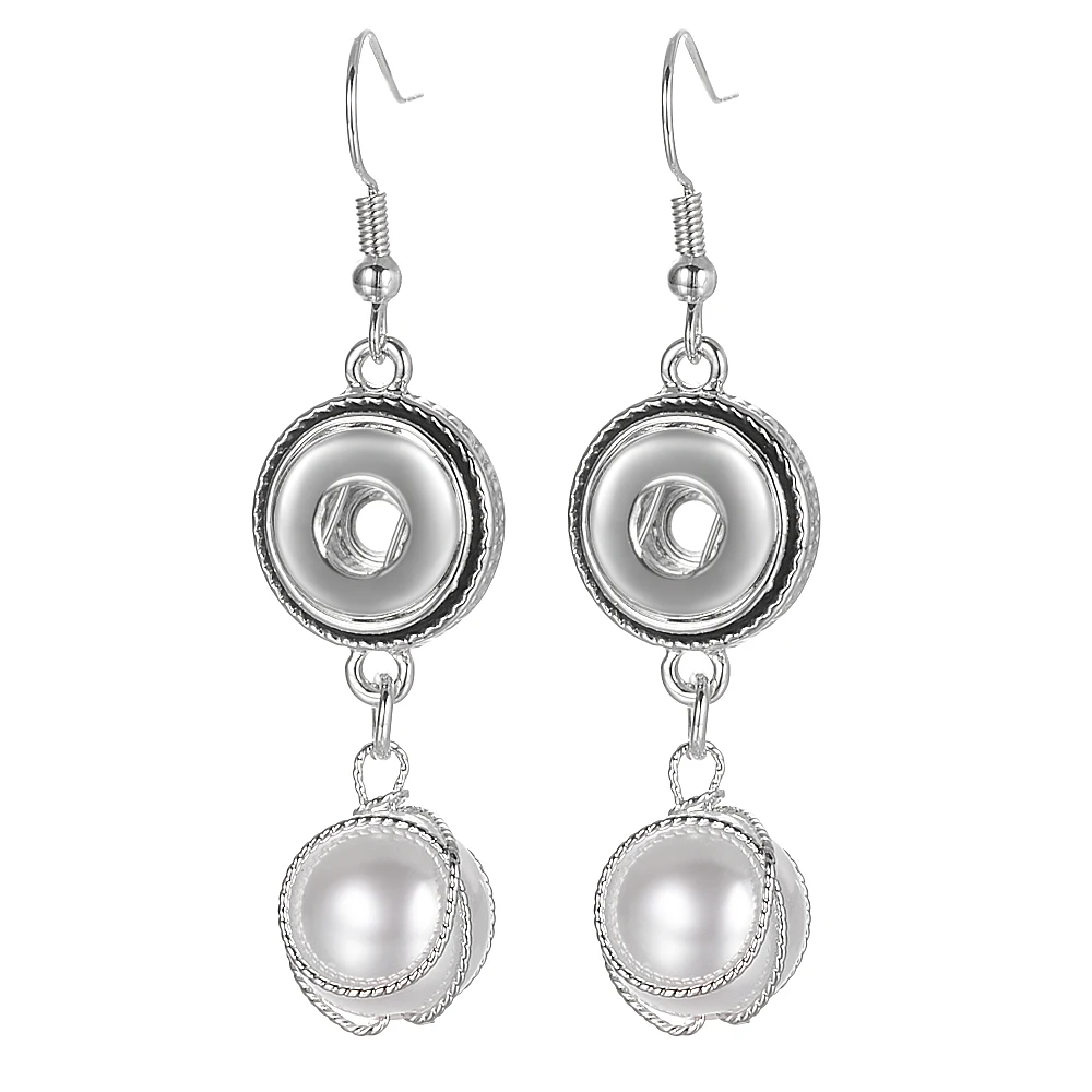 

10pcs/lot New Snap Jewelry Drop 12mm Snap Earrings Mini Button Dangle Earring For Women DIY Accessories NN-750*10