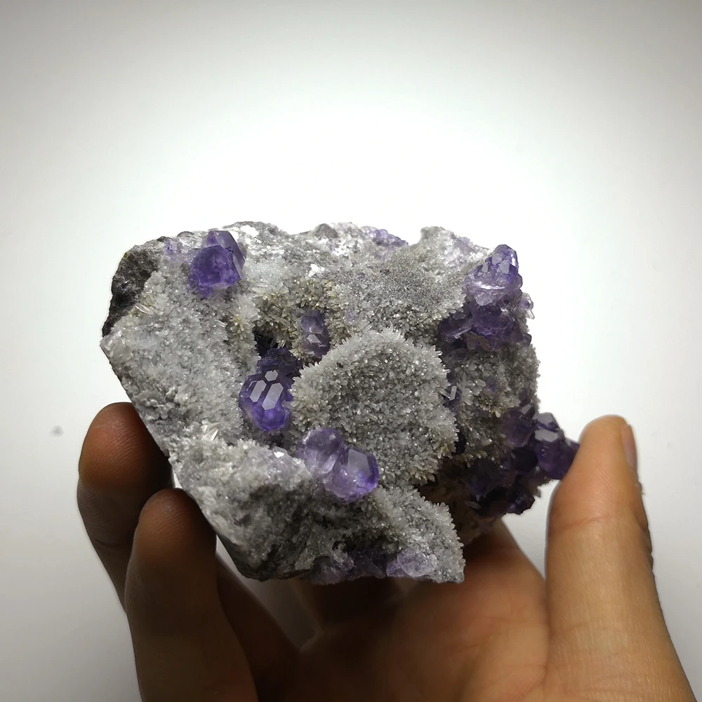 

246g NATURAL Stones and Minerals purple Fluorite White quartz crystal RARE ORE UNIQUE SPECIMENS Fujian CHINA