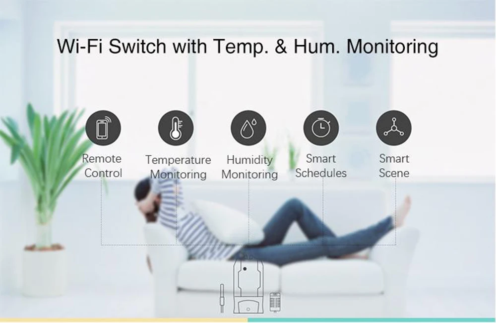 Интеллектуальный выключатель света Sonoff TH10 TH16 Беспроводной термостат переключатель Wi-Fi Температура и влажности монитор Управление, 10/16A модуль термостат для инкубатора