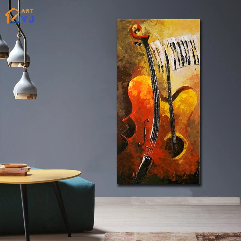 Textured Hand painted Music Picture Modern Abstract Oil Painting on