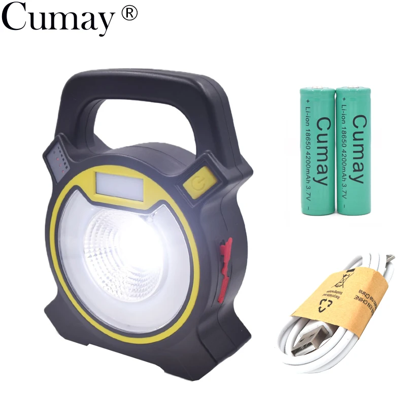 

15W COB LED Portable Floodlight Lantern 18650 Outdoor Waterproof 4-Mode Emergency Spotlight Lamp for Camping Hiking Tent Light