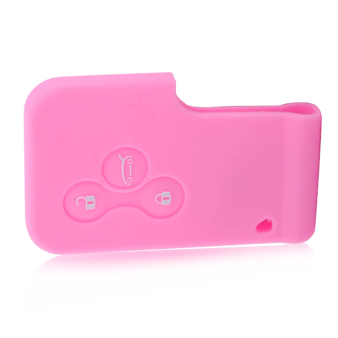 DWCX 3 кнопки дистанционного силиконовые карты ключ чехол брелок крышка подходит для Renault Clio Megane Scenic - Название цвета: Розовый