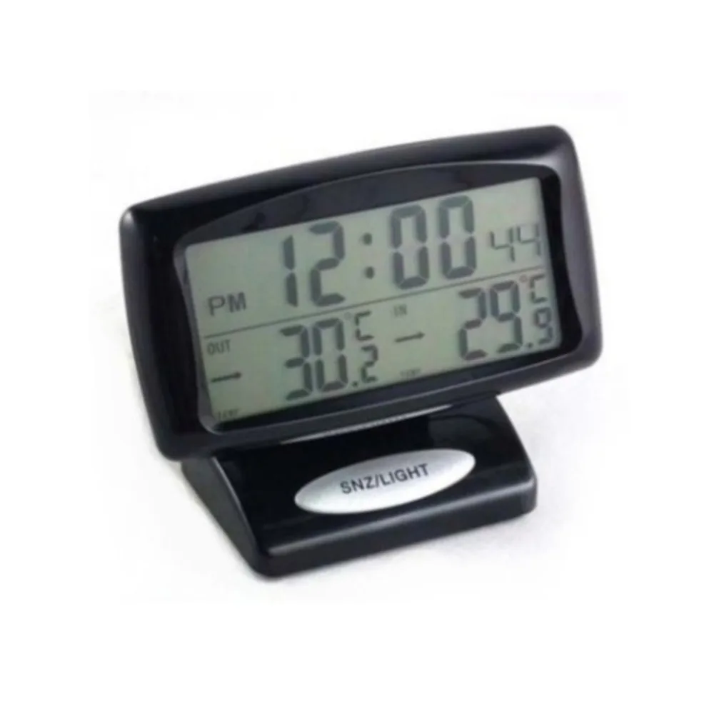 

Compact Size Large LCD Display Auto Car Thermometer High Accuracy Alarm Clock Vehicle Car Thermometer With Backlight