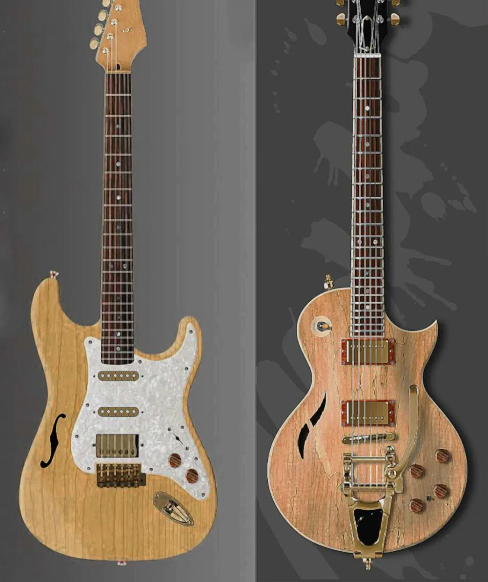 

Top quality FDOH original wood colo rosewood fretboard F hollow body ST electric guitar, Free shipping