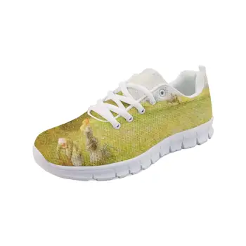 

Breathable Sneakers Men Customizable Shoes Country and Nature Painting Art Printed White bottom Flats Breathable Spring shoes