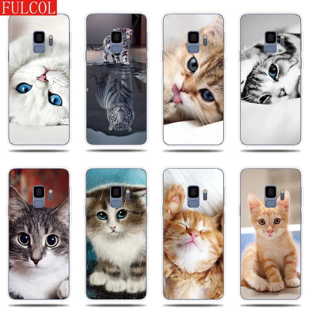 

Silicone Case for Samsung Galaxy S5 S6 S7 Edge S8 S9 S10 e Plus Cover Cute Pet Cat Patterned for Samsung Note 8 9 Phone Case