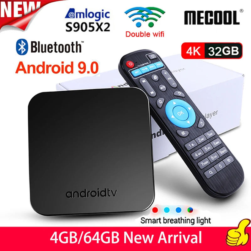 

4GB DDR4 32GB 64GB TV Box Android 9.0 TV BOX Amlogic S905X2 2.4G/5G 2.4/5G WiFi USB 3.0 3D 4K Mecool KM9 Media Player With Light
