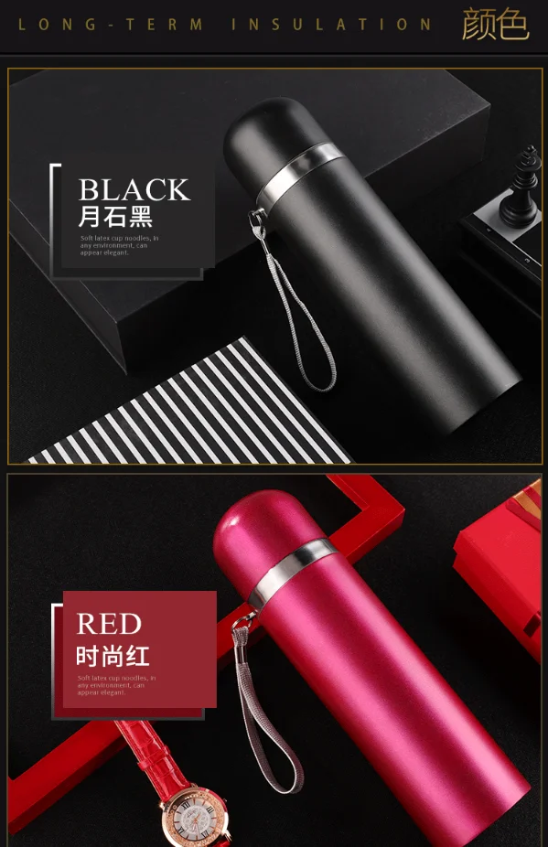 Thermos Cup Customized Logo with Free Stainless Steel Vacuum Flasks 500ml Gifts Lettering Advertising Cup Printing