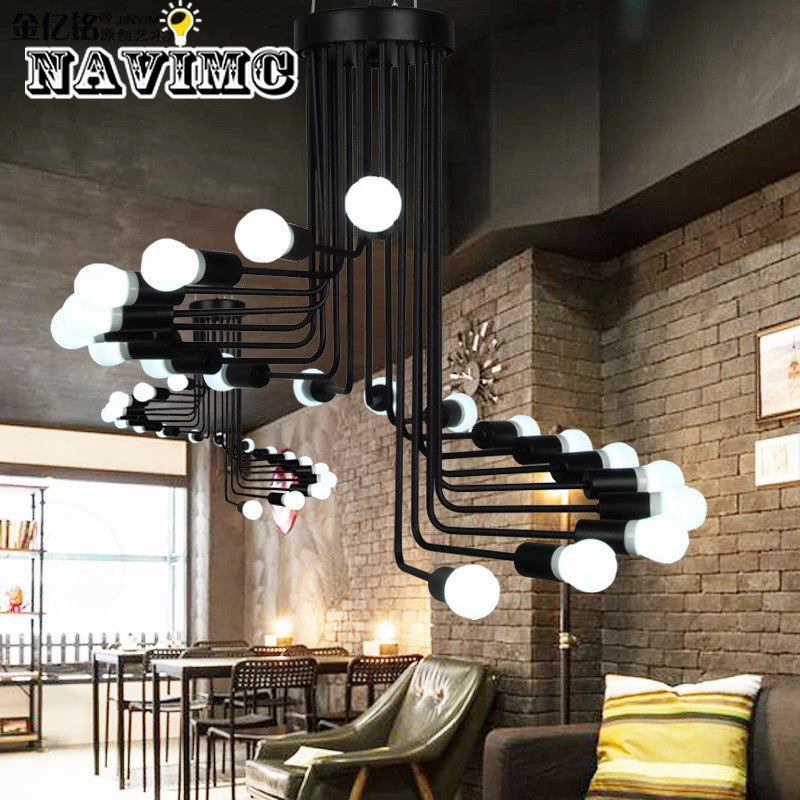 

Simple Style Multi-head Spiral Staircase Pendant Light Decoration For Home Living Room AC 90-260V LED Bulbs