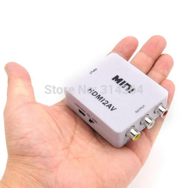 

Mini HD Video Converter Box HDMI to AV/CVBS L/R AV Adapter 1080P HDMI2AV Support NTSC and PAL Output