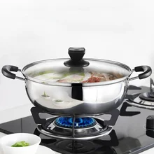 26 см/28 см Кастрюля утолщенная из нержавеющей стали суповая кастрюля с антипригарным покрытием кухонная посуда для кухни газовая плита индукционная плитка