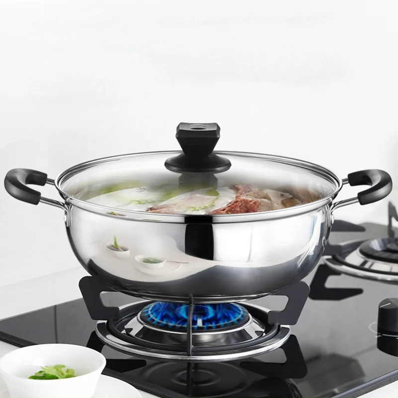 

26cm/28cm Stewpot Thickened Stainless Steel Soup Pot Nonstick Cooking Pan Hotpot Kitchen Cookware For Gas Stove Induction Cooker