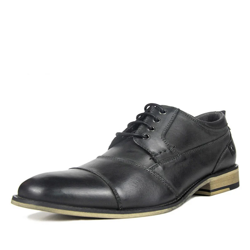 Marca Lujo marrón Cuero Derby Más De Cero Formal caqui Diseñador Hombre Oficina Negro Vestido Tamaños Gran Encaje Genuino Zapatos Casual Cq7wqUO