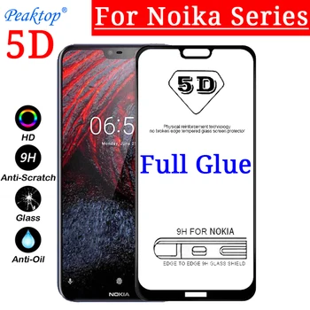 Перейти на Алиэкспресс и купить 2 шт закаленное стекло для Nokia 9 7,1 6,1 8,1 X7 X6 X5 3,1 5,1 для Nokia 7 Plus 8 3 6 5 2018 5D 9D Полный Клей протектор экрана