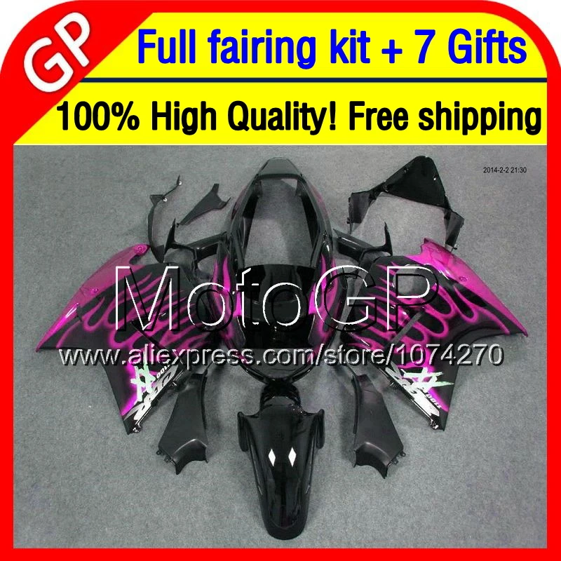 Розовым пламенем 7 7gifts + Для HONDA CBR1100XX 1996 2002 2003 CBR1100 XX 42SC41 CBR 1100XX 2004 2005 2006 2007 96-07 Blackbird
