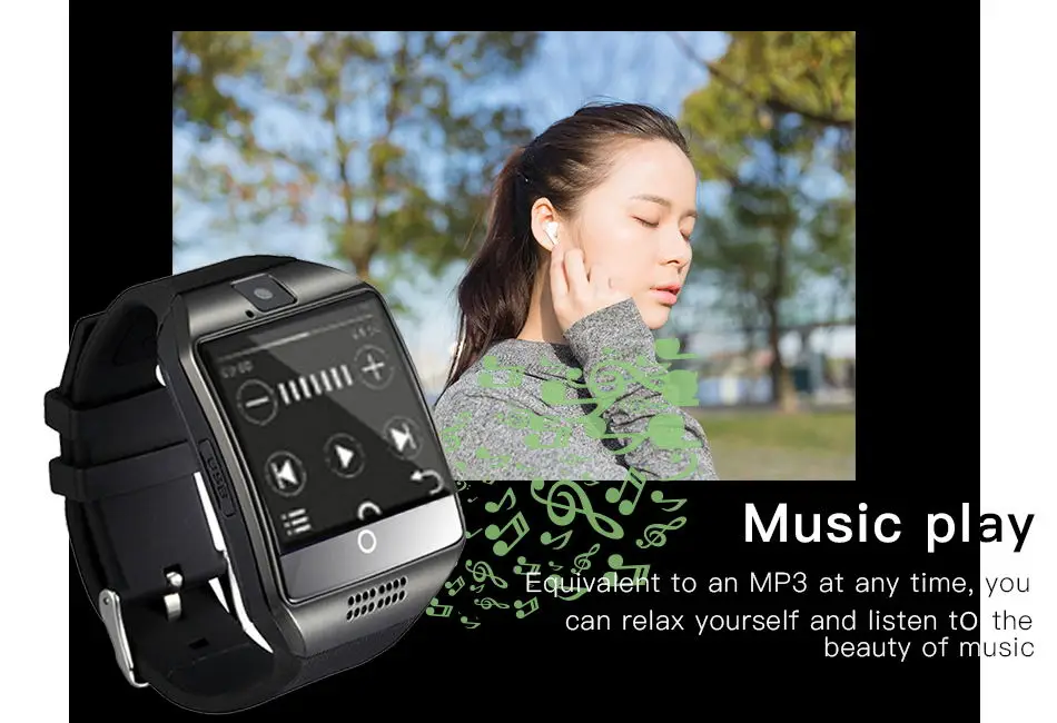 Q18 Смарт часы наручные часы Поддержка с камерой шагомер с напоминанием при сидении умные часы для iPhone IOS Android смартфон