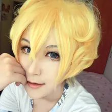 MCOSER высокое качество красивый модный стиль Японский желтый мужской парик karneval-YOGI косплей парик