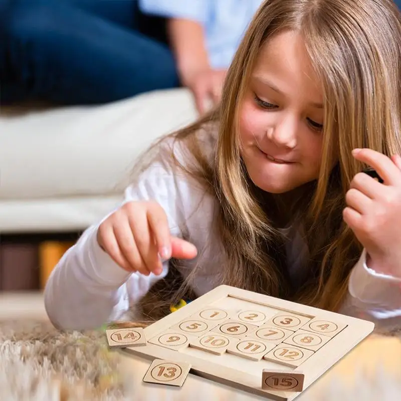 15 скользящая плитка Математика IQ игра-Мозаика игрушки деревянные мозговые монтесоры образовательная игра игрушка для взрослых детей