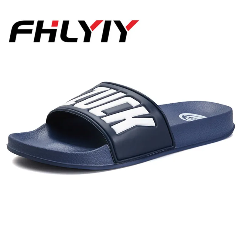 

Men Slippers Summer Fashion Soft Flat Sandals Leisure Trend Home Bathroom Cool Slipper Letter Print Men Beach outdoor Sandals