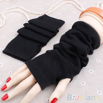 

Women Gloves Knitted Arm Fingerless Wrist Mitten Warm Winter Long Gloves 2020 Women Winter warm Solid Color Half finger gloves