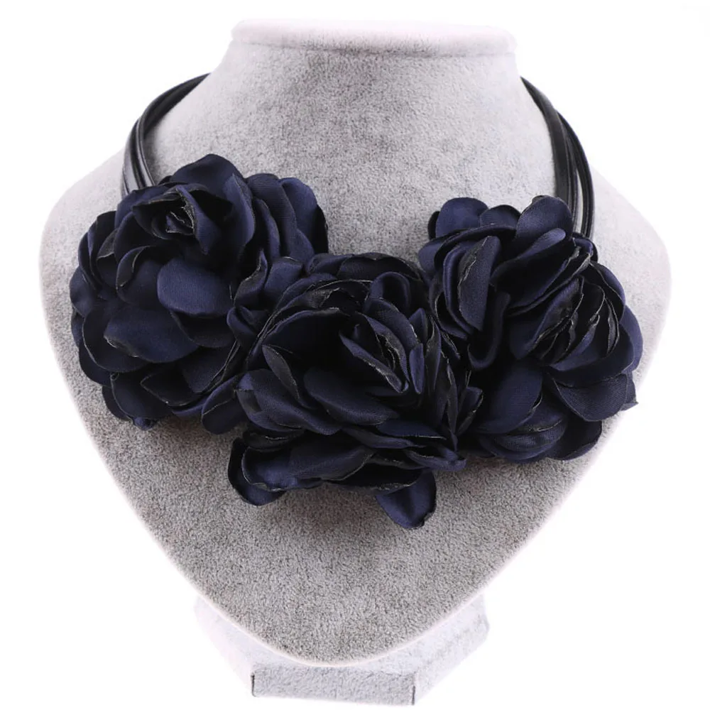 1 шт. модное богемное тканевое ожерелье-чокер с розами винтажное женское массивное ожерелье