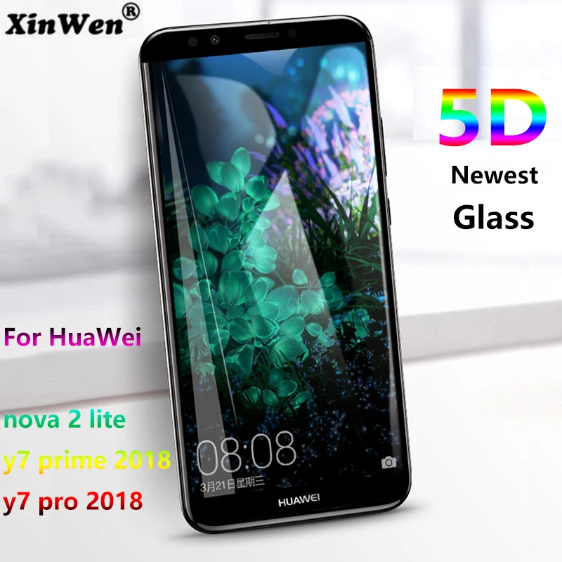 Xinwen 5D изогнутый экран протектор Закаленное стекло для huawei enjoy 8 nova 2 lite y7 prime 2018 pro 5 99