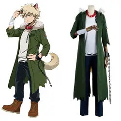 Полный набор мой Boku без Hero Академии косплэй катсуки Bakugou костюм куртка для взрослых, косплей на Хэллоуин пальто наряд