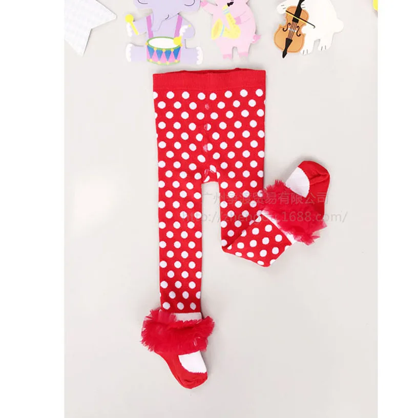 Модные детские колготки красного и розового цвета гольфы для девочек рождественские колготки для девочек Теплые трусики в полоску и горошек Kawaii