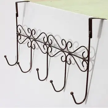 

Steel hook high quality wrought iron bathroom kitchen hanger hook with 5 hooks towel cap clothes door hook 3