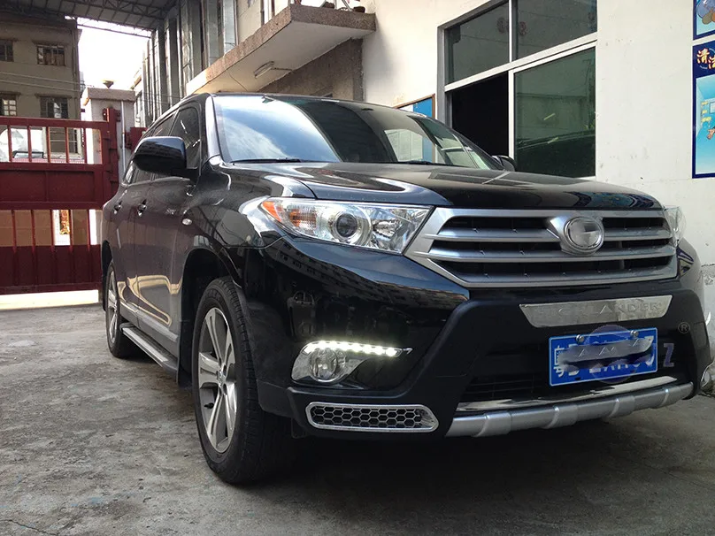 Автомобильный мигающий 1 комплект drl для Toyota Highlander 2011 2012 2013 светодиодный DRL дневные ходовые огни Дневной светильник противотуманный светильник