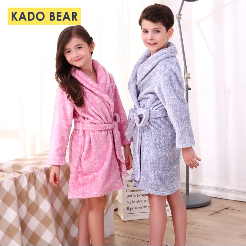 

Children Flannel Bathrobe Winter Pajamas Baby Girl Warm Sleepwear Toddler Boy Bath Robes Kids Coral Fleece Pyjamas Towel Pijamas