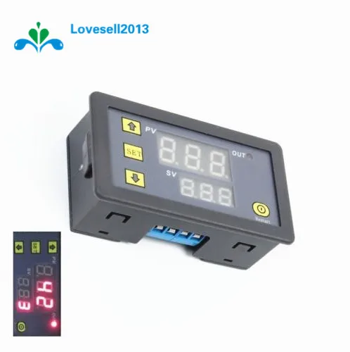 

12V Timing Delay Relay Module Cycle Timer Digital LED Dual Display 0-999 hours