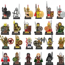 Haogaole 100 шт ГЕРОЙ Спарты с пластиковой накидкой средневековые Рыцари Центурион крестоносцы Римский командир строительные блоки детские игрушки