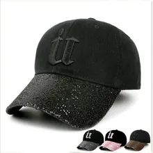 Джинсовая кепка для женщин, блестящий шар из горного хрусталя, колпачки с алмазной вышивкой, буквы, твердые крышки, шапки для женщин