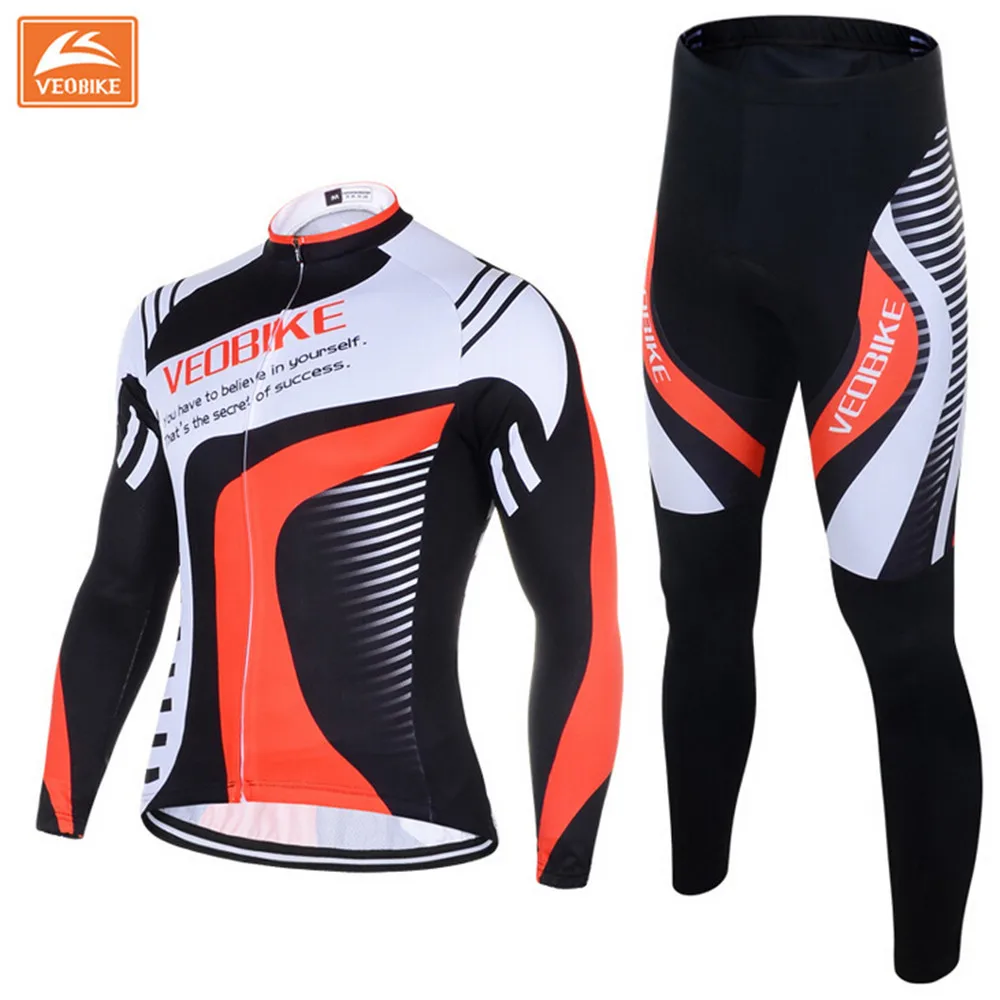 Jersey Sets Men Cycling Winter Gel Paddded Mtb Jersey Set Thermal ...