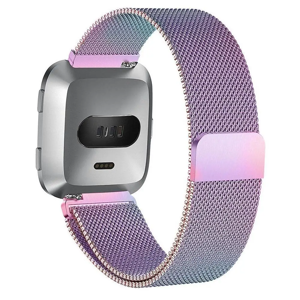 Магнитная Миланская петля металлический ремешок из нержавеющей стали ремешок для Fitbit Versa Lite Смарт часы 20 мм - Цвет: Colorful For S