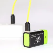ZNTER ультра эффективный 9V 400mAh USB Перезаряжаемый литий полимерный