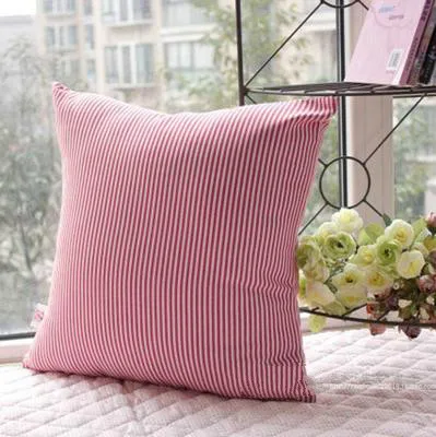 Dunxdeco чехол для подушки декоративные подушки Чехол розовый красный простые Проверьте полосой крашенная в пряже Ткань Диван украшения комнаты Coussin - Цвет: C Stripe