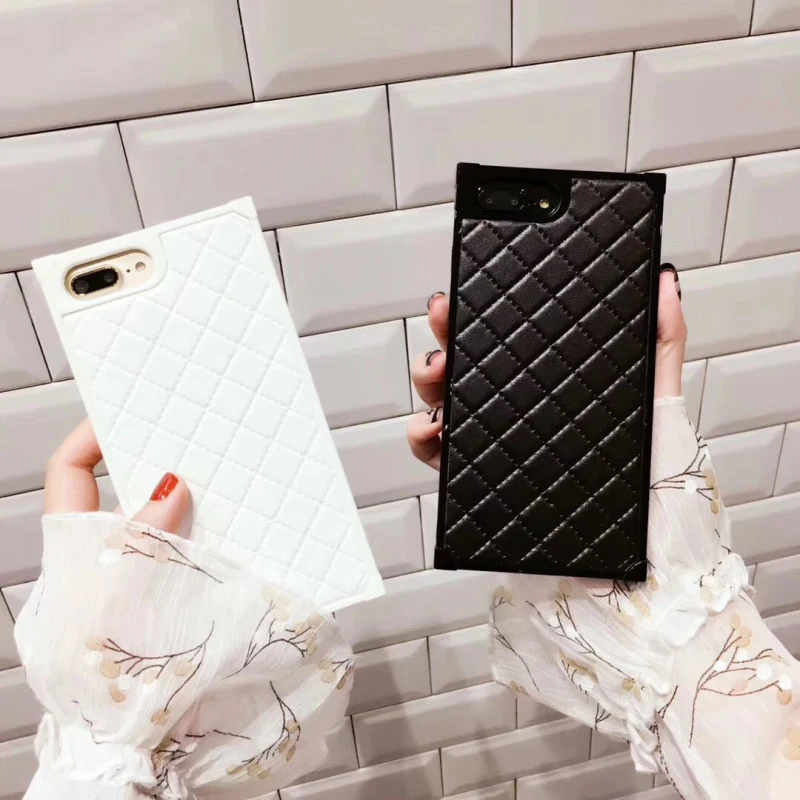 Aoweziic Luxury big small real mobile phone shell 7Plus lambskin For iPhoneX XS soft package 6s 8plus falling Protective sleeve