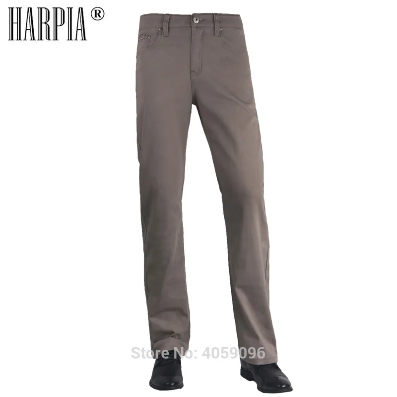 Khaki Casual Pants HARPIA новые осенние мужские повседневные штаны модные тонкие прямые длинные штаны мужские хлопковые эластичные деловые брюки плюс размер 8xl 9xl - Цвет: Khaki Casual Pants