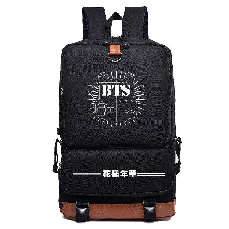 K-pop 2017 Новый BTS Молодежный с пуленепробиваемый Повседневный корейский нейлоновый рюкзак для школьников и студентов ветер любителей