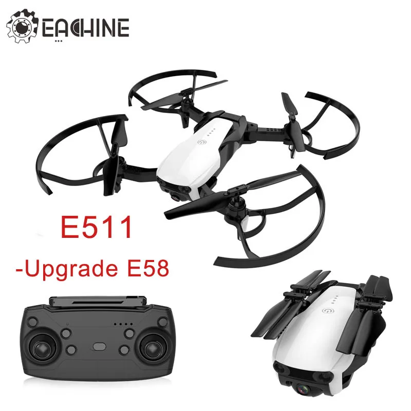 Eachine E511 сложенный wifi FPV 1080 P/720 P HD камера Безголовый режим 16 минут время полета складной Радиоуправляемый Дрон Квадрокоптер Модернизированный E58